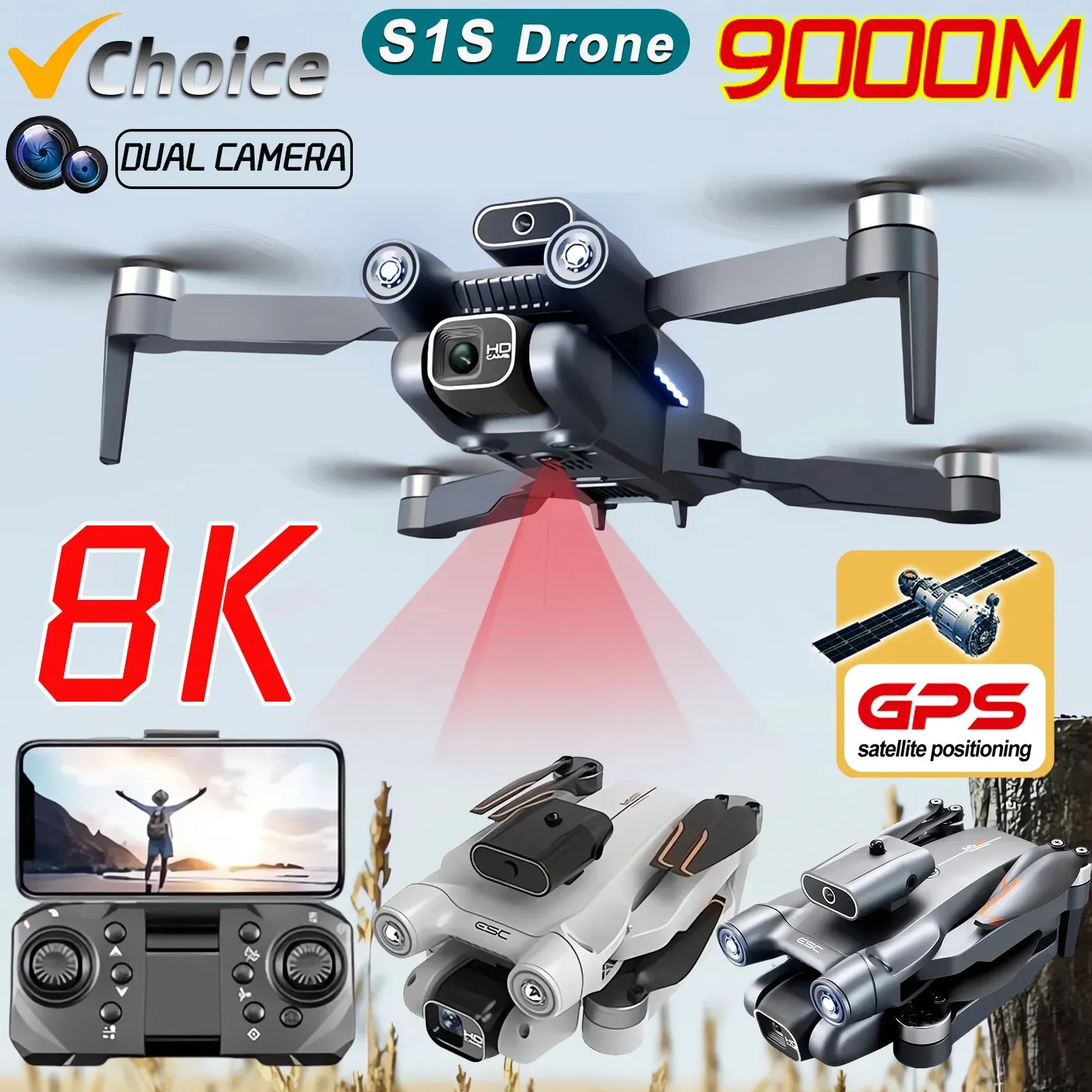 Drone Gps Module - โดรนติด GPS 5G S1S ใหม่กล้องโดรน8K มอเตอร์ไร้แปรงถ่านไร้แปรงถ่านสำหรับมืออาชีพโดรนกล้อง