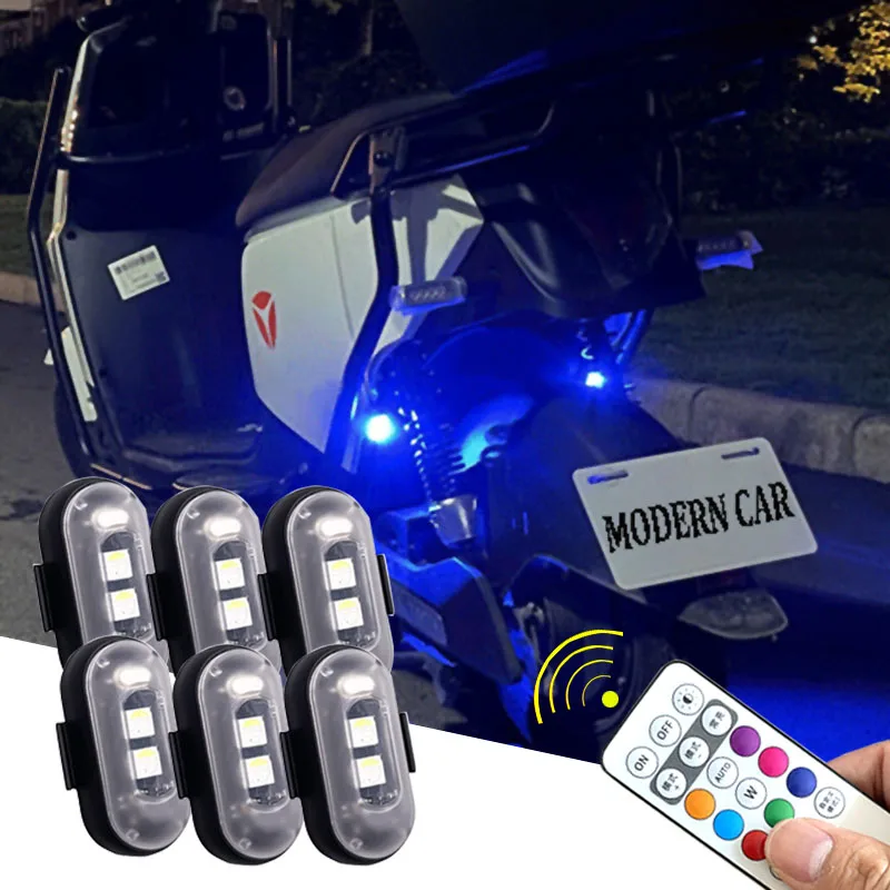 Drone Led Light - ไฟแฟลชรถยนต์ LED ควบคุมระยะไกลไร้สายไฟเตือนเครื่องบิน7สี2/4/8ชิ้นโดรนอาร์ซีบอกสถานะไฟกระพริบสำหรับรถจักรยานและรถจักรยานยนต์