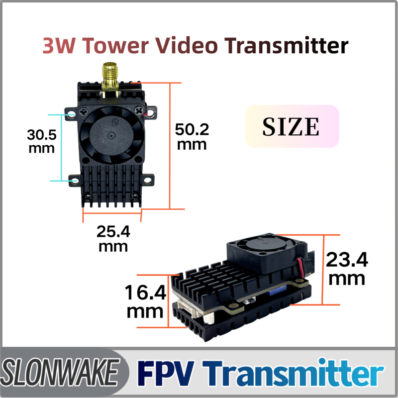 Drone Receiver - โมดูลส่งสัญญาณวิดีโอ SLONWAKE 5.8G 3000mW แบบจำลอง VTX