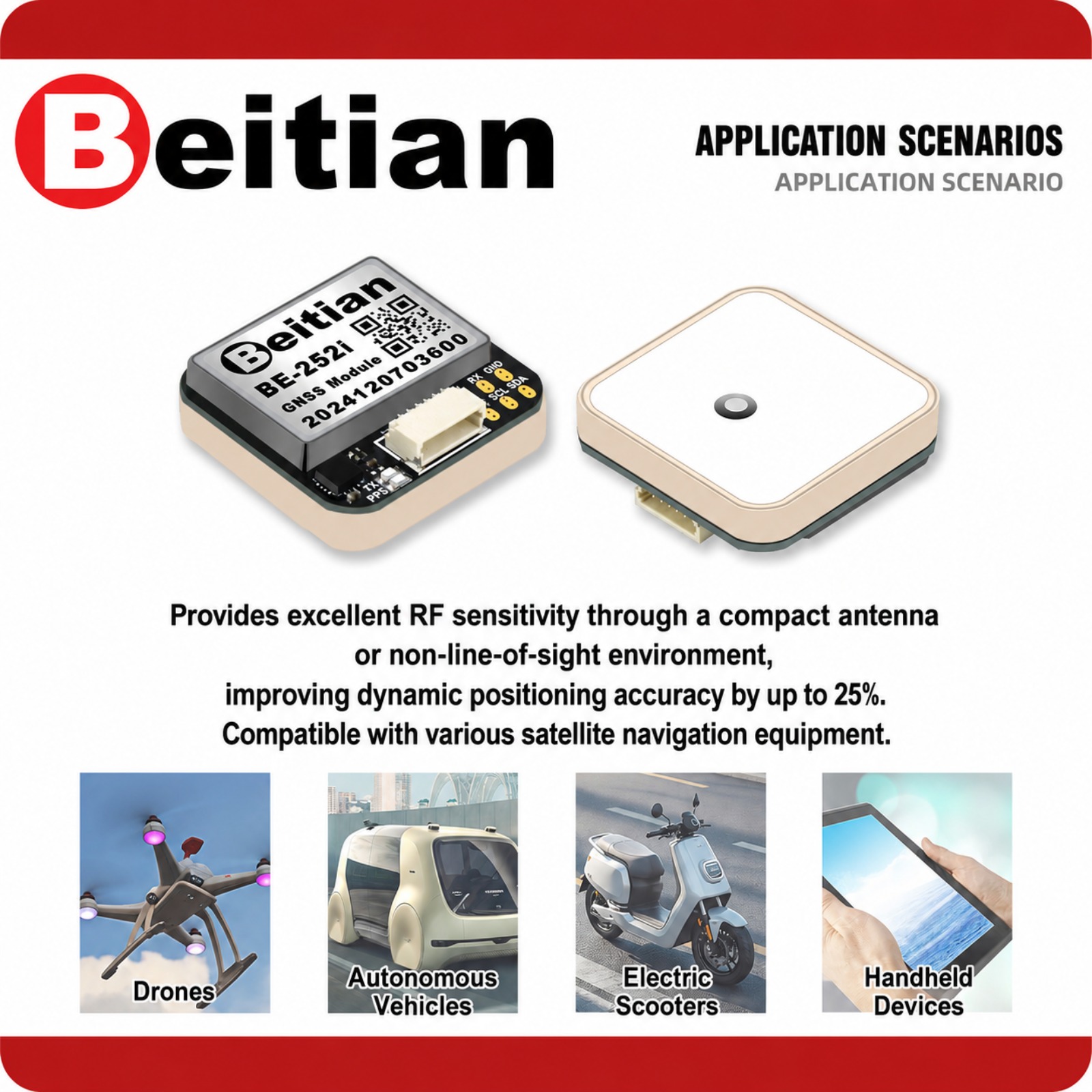 โมดูลเข็มทิศ GNSS แบบสามโหมด B - Drone Gps Module บทวิจารณ์และราคา